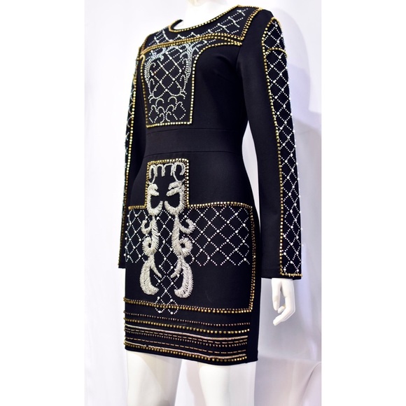 L'ATISTE Dresses & Skirts - Black Bodycon Dress with Rhinestones